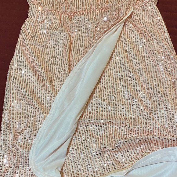 Grace Karin Light Pink Sequin Wrap Cocktail Dress Medium - Picture 8 of 9